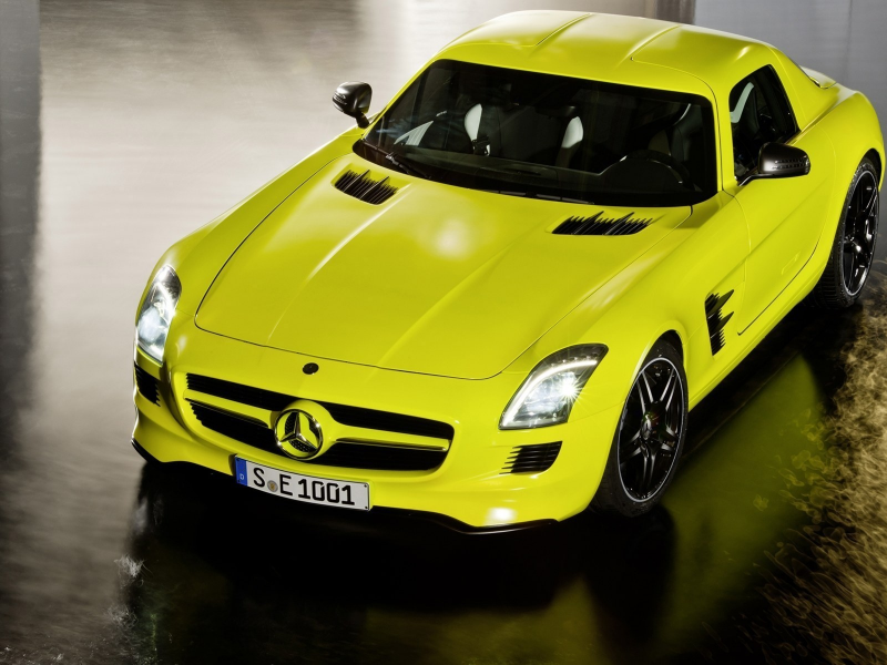 mercedes-sls, светло-зеленый, amg