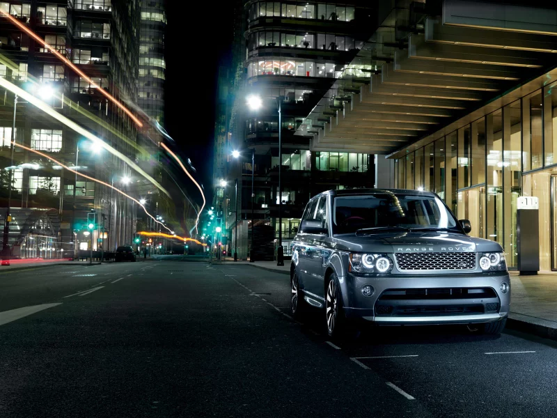 огни, land rover, range rover, ночь, sport