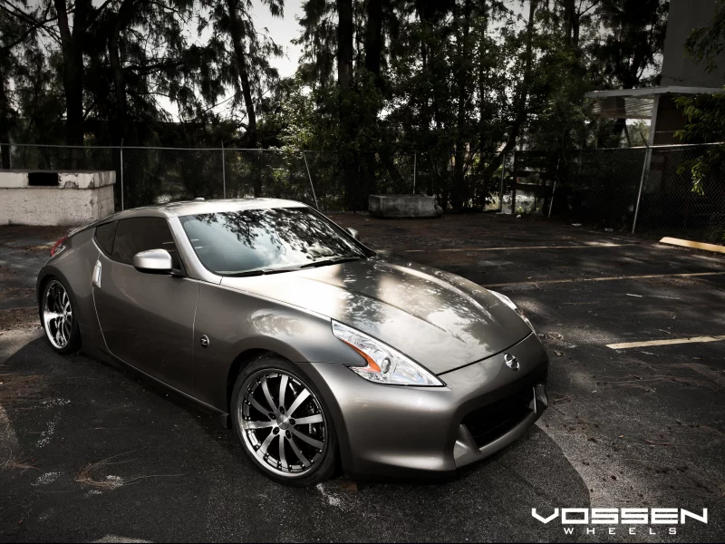 серебристый, nissan, двор, серый, диски, 370z