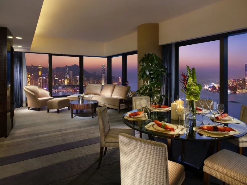 вид, город, ресторан, столы, hong kong