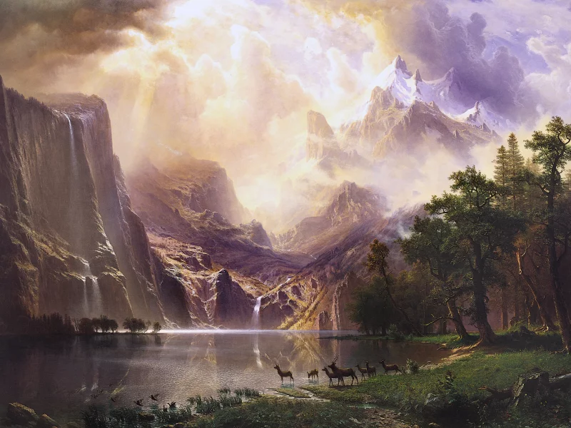 ущелье, бирштадт, живопись, bierstadt albert