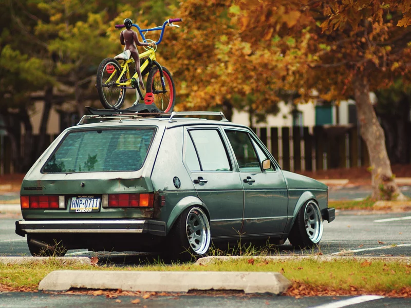 велосипед, volkswagen, bike, осень, low, rabbit, фольксваген, doll