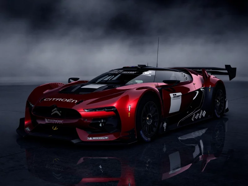 спорткар, citroen, красный