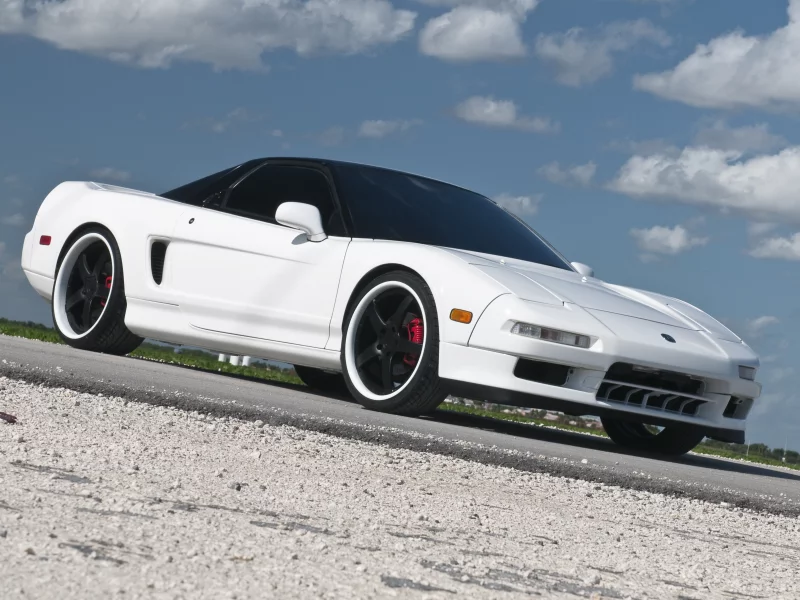 небо, облака, передняя часть, акура, white, nsx, acura, белая