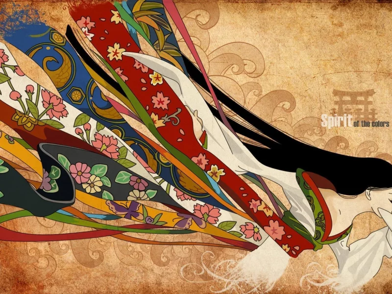 девушка, of the colors, абстракция, полосы, слова, цвета, волосы, цветы, spirit, одежда, надпись