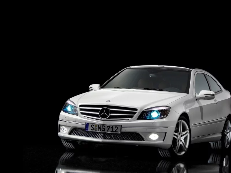 фары, черный, фон, синие, mersedec, benz