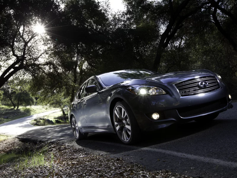 car, деревья, авто, infiniti, дорога, солнце, инфинити, машина, лес, m56
