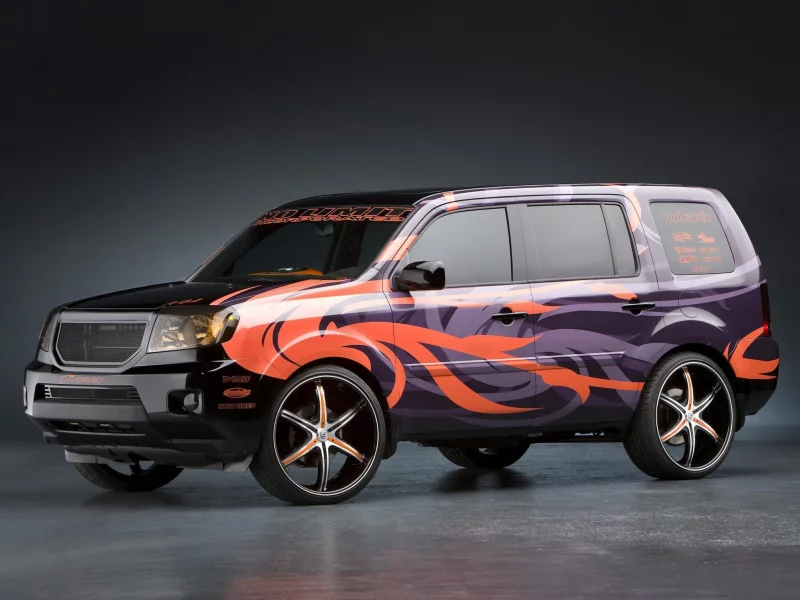 авто фото, honda, хонда, pilot, аэрография, тюнинг, дски, надписи