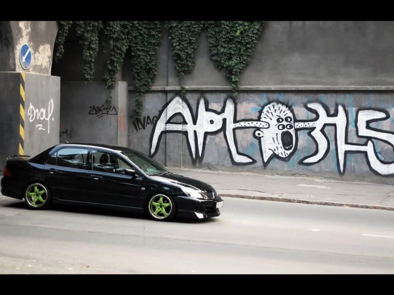 ix, graffiti, lancer, dropped and clean, mitsubishi