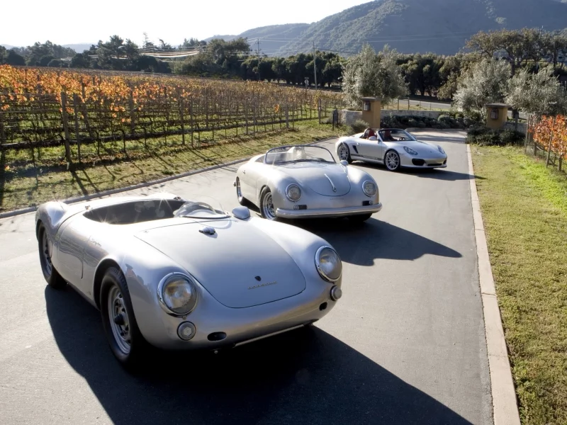 виноградники, mixed,, 356, spyder, 1948г, boxster, серебристые, 2010, porsche, класика, блики, spyder, roadster, rs, 550, родстеры, 1953г, порше
