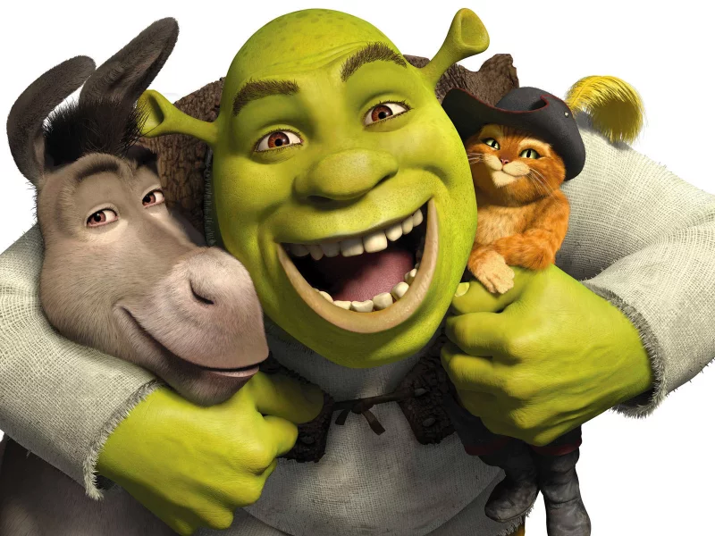 shrek, мультик, анимация, шрек, кот в сапогах, осел