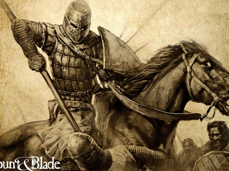 арт, mount and blade, сепия