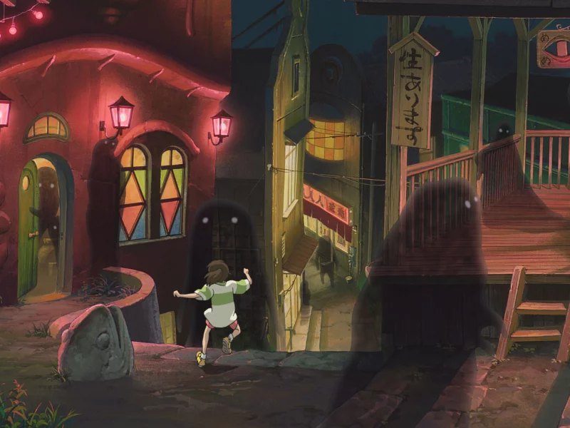 spirited away, chihiro, унесенные призраками, город, миядзаки