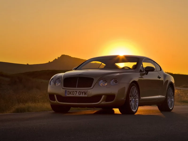 sunset, continental gt speed, bentley