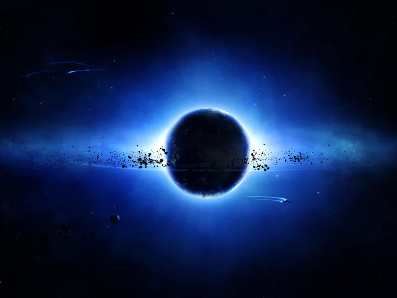 планета, spaceships, пояс астероидов, спутник