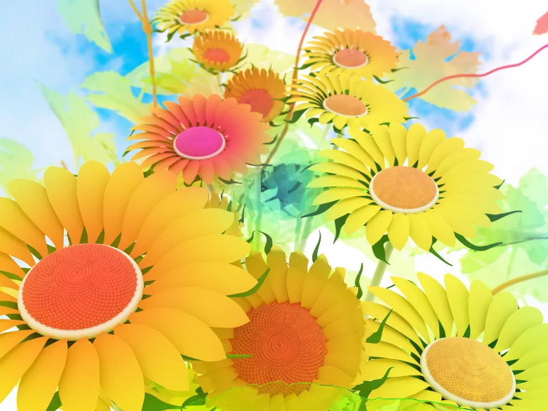 helianthus, подсолнухи, лисья