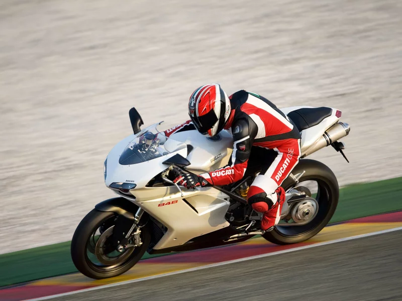 скорость, ducatti, размытость, гонщик, трек