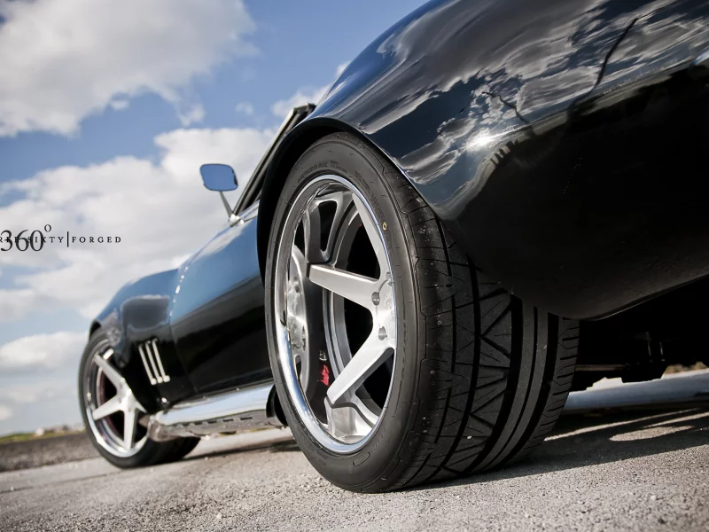 chevrolet, задняя часть, облака, шевроле, корвет, 360 three sixty forged, black, c3, чёрный, corvette, небо
