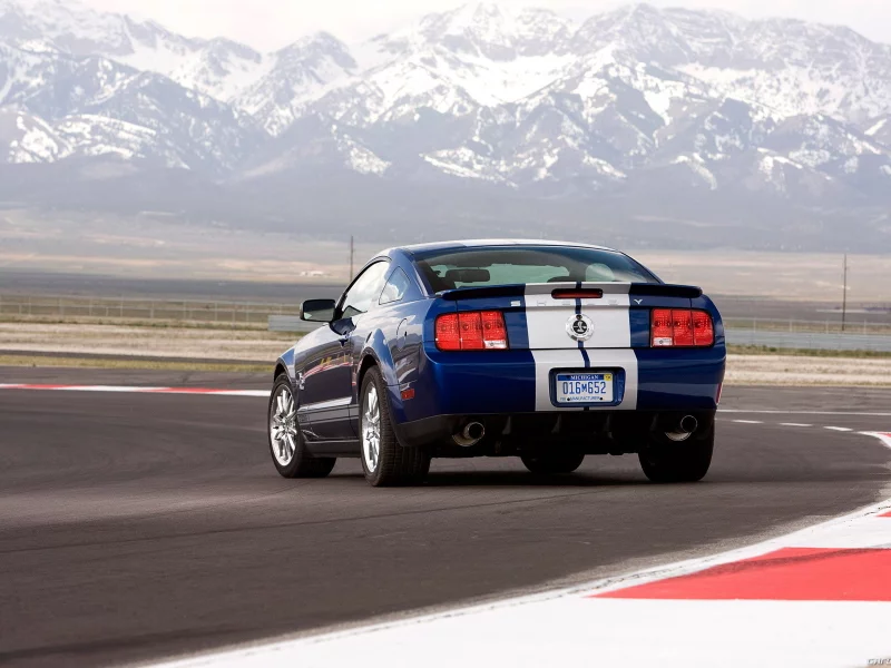белые полоски, горы, mustang, синий, gt500kr, shelby