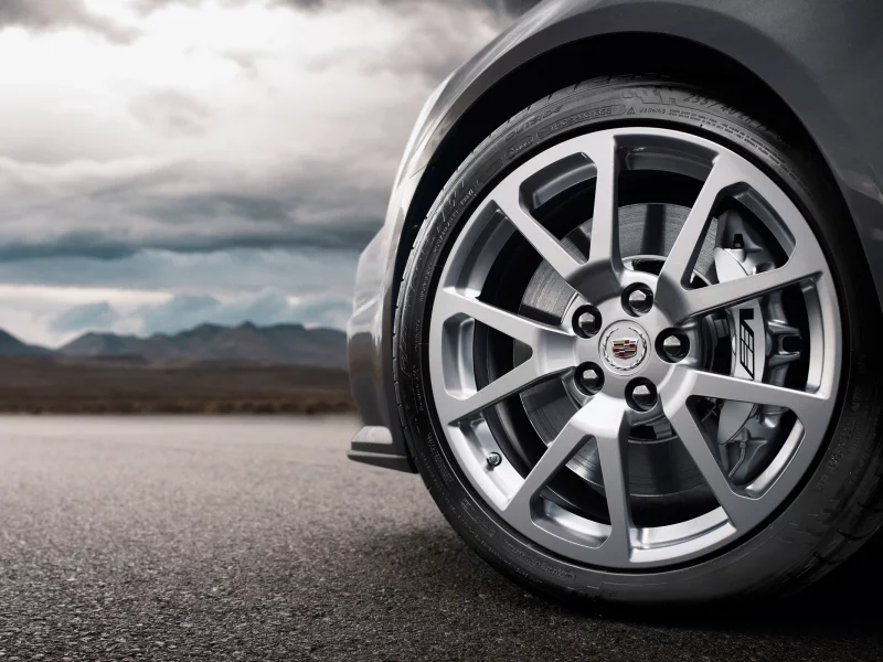 wheel, шина, тучи, небо, дорога, горы, cadillac cts v, колесо