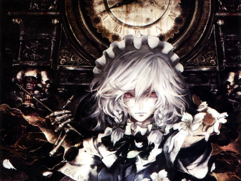 sakuya, touhou, сакуя, идзаёй, тохо, скилет, служанка, рука, izaey