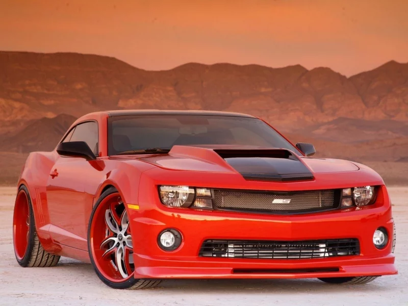 пустыня, горы, chevrolet, ss, скалы, шевроле камаро, небо, песок, camaro, закат