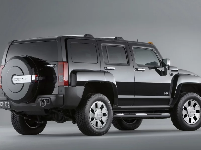 black, h3, hummer, задняя часть