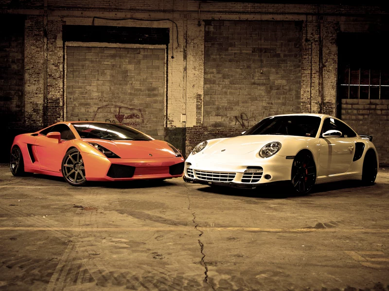 спорткара, гараж, два, gallardo and 997 v 3
