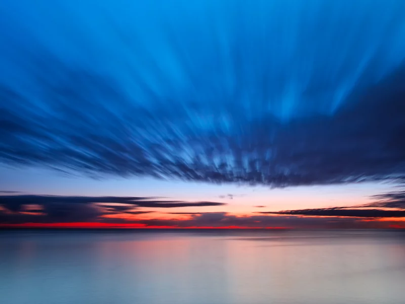 sunrise, morning, clouds, ocean, восход, океан, утро, облака