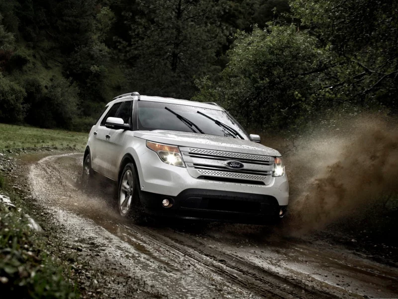 белый, explorer, ford