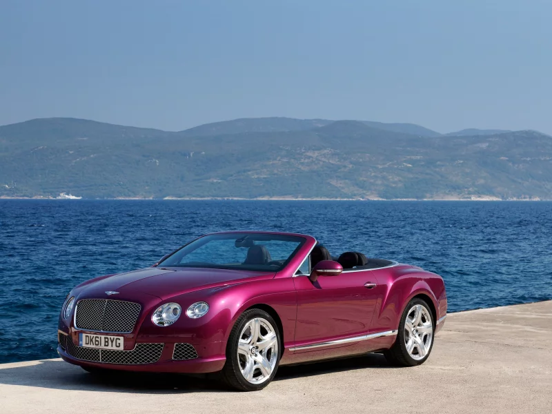 sea, water, небо, природа, море, машина, 2012 bentley continental gtc, горы, car, sky, nature, 3000x1977, mountains, вода