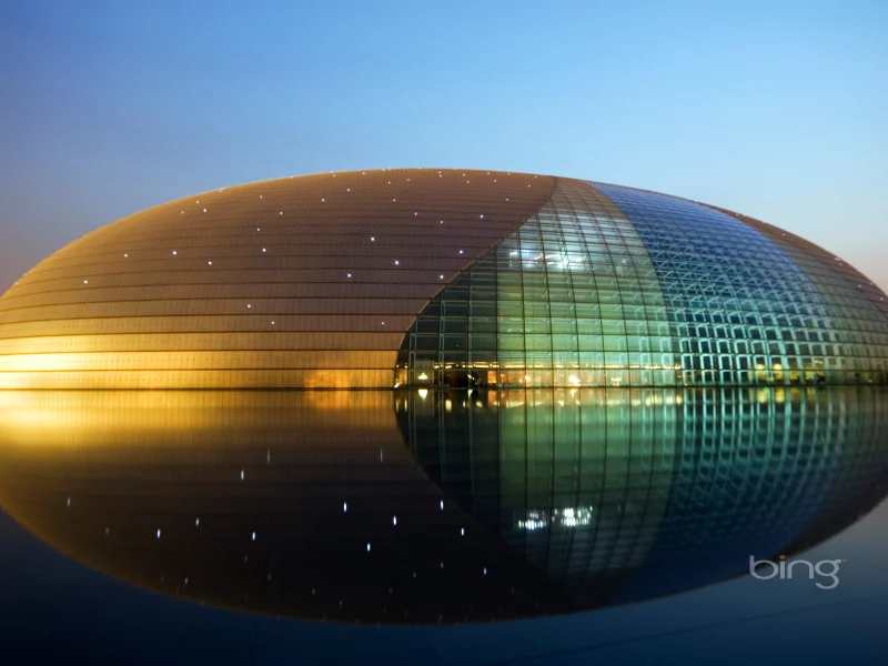 архитектура, beijing national grand theater, китай, china, beijing, огни, tiananmen, театр, ночь