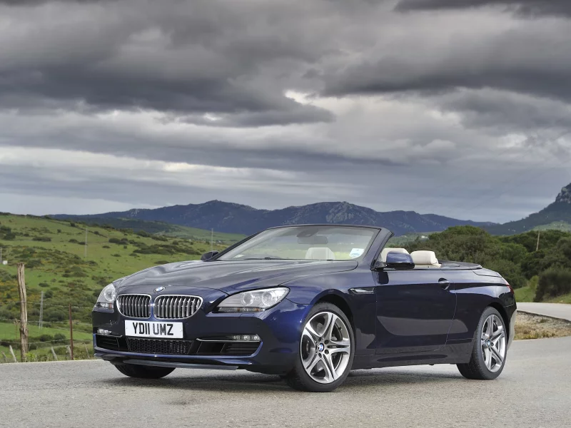 кабриолет, тучи, трава, cabrio, bmw, бмв, 650i, холмы