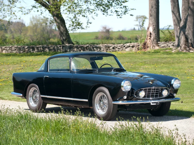 трава, деревья, красивая машина, 250 gt, феррари, ferrari, ellena, купе, класика