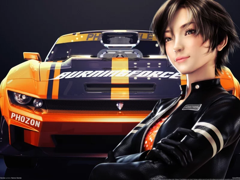 ridge racer 3d, азиатка, машина, улыбка, девушка