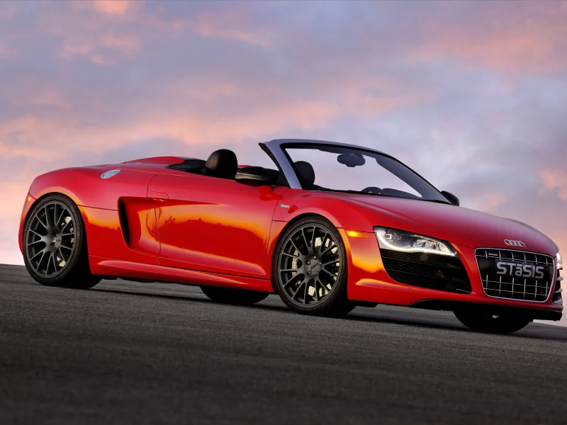 кабриолет, красный, audi, r8, v10, автомобиль, stasis