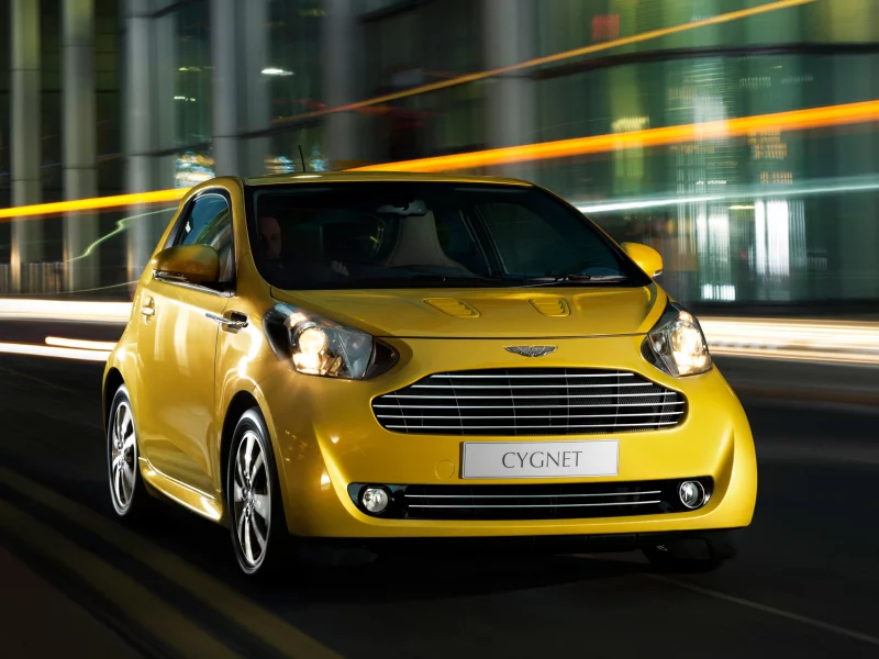 астон мартин, малолитражка, сигнет, желтый, cygnet, aston martin, передок