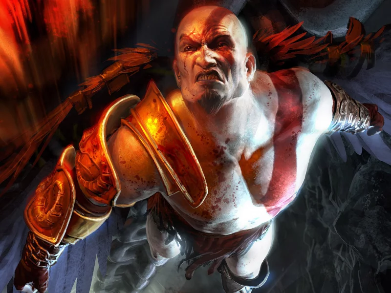 летит, god of war 3, кратос, могуч