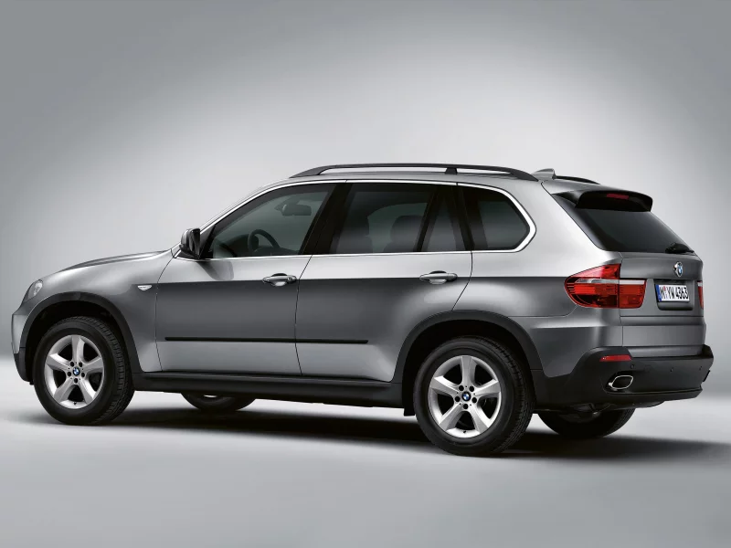 bmw x5, фары, боковой ракурс, диски, серый фон