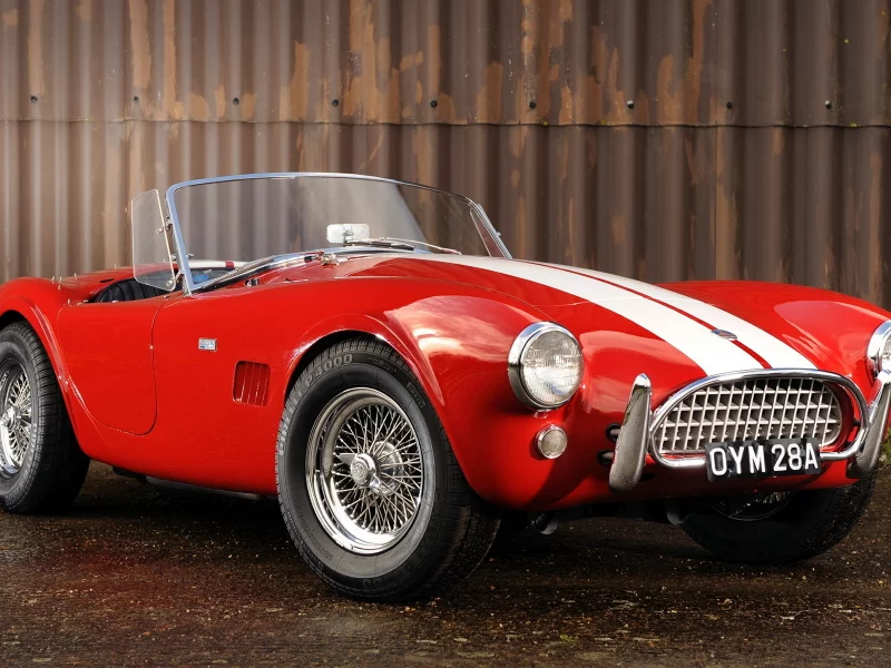 спорткар, ac, 1963-65, cobra (mkii), решетка, полосы, красный
