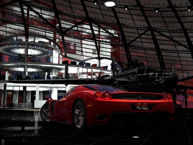red bull hangar, самолет, машина, gran turismo
