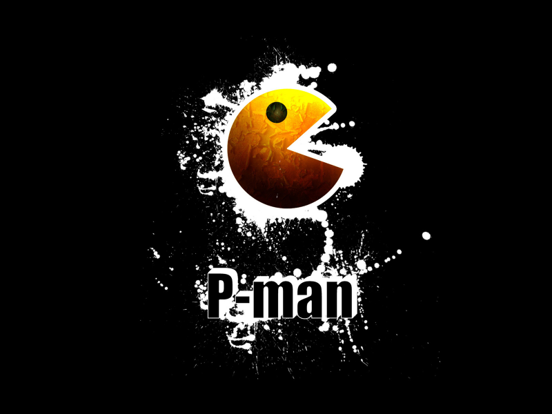 p-man, pacman, брызги