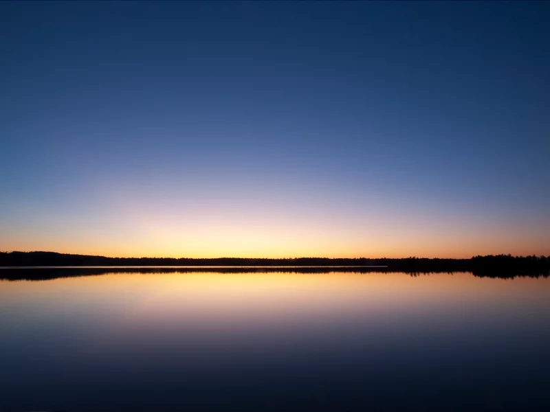 вечер, гладь, небо, озеро, вода, закат