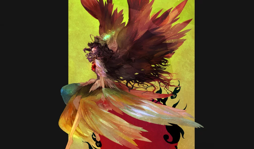 крылья, touhou, солнце, тоха