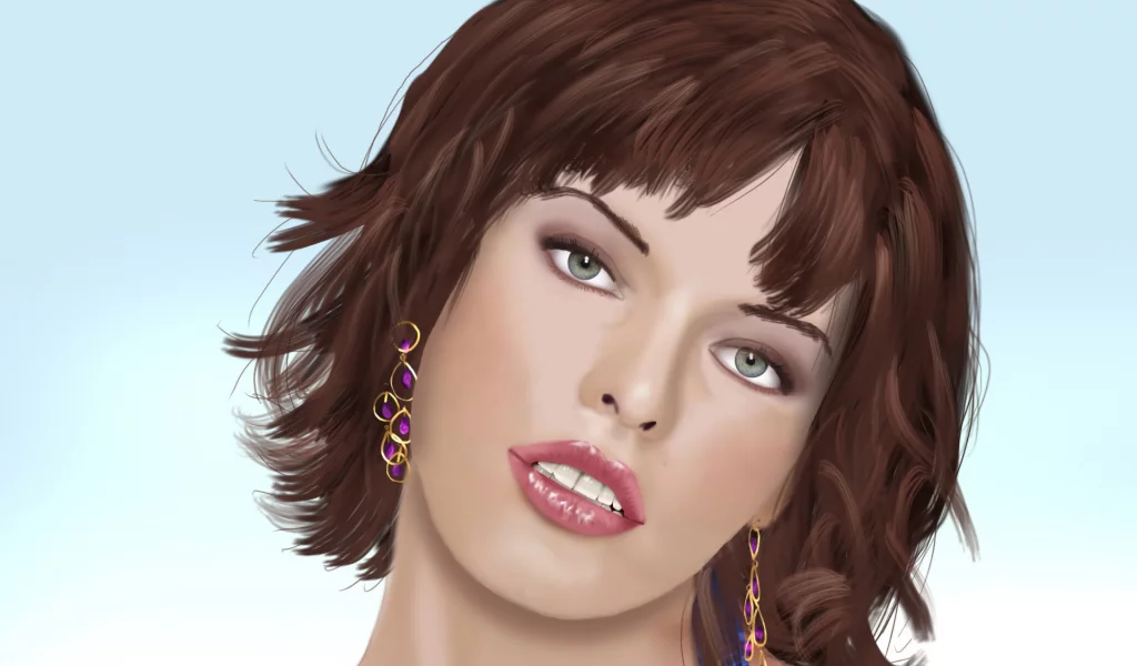 серьги, milla jovovich, композитор, милла йовович, вектор, брюнетка, актриса, девушка, продюсер