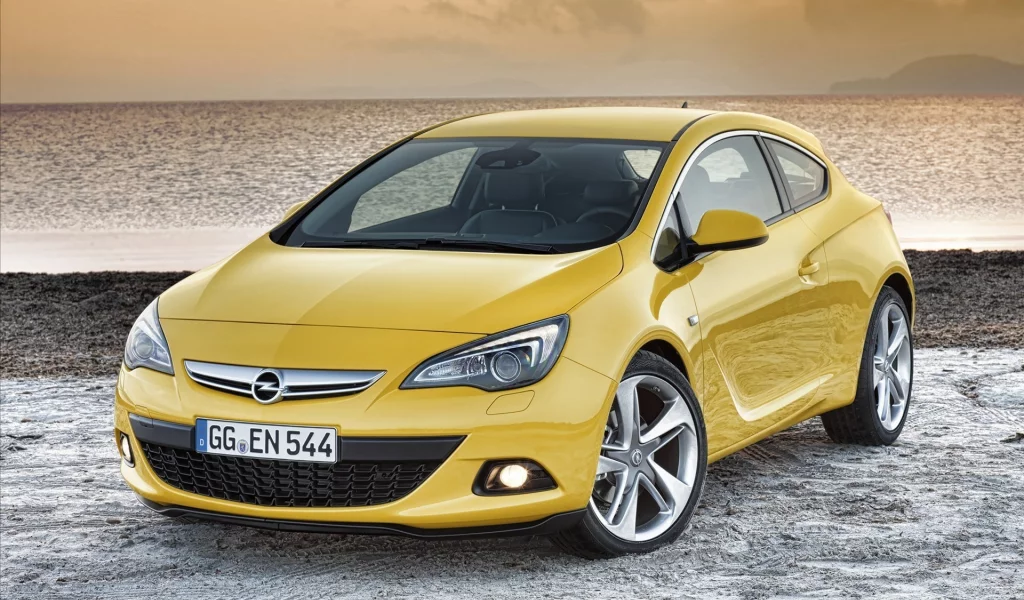 желтый, opel, astra, gtc