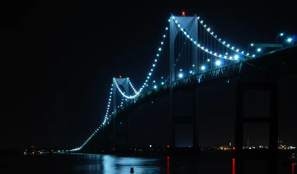 usa, claiborne pell newport bridge, rhode island