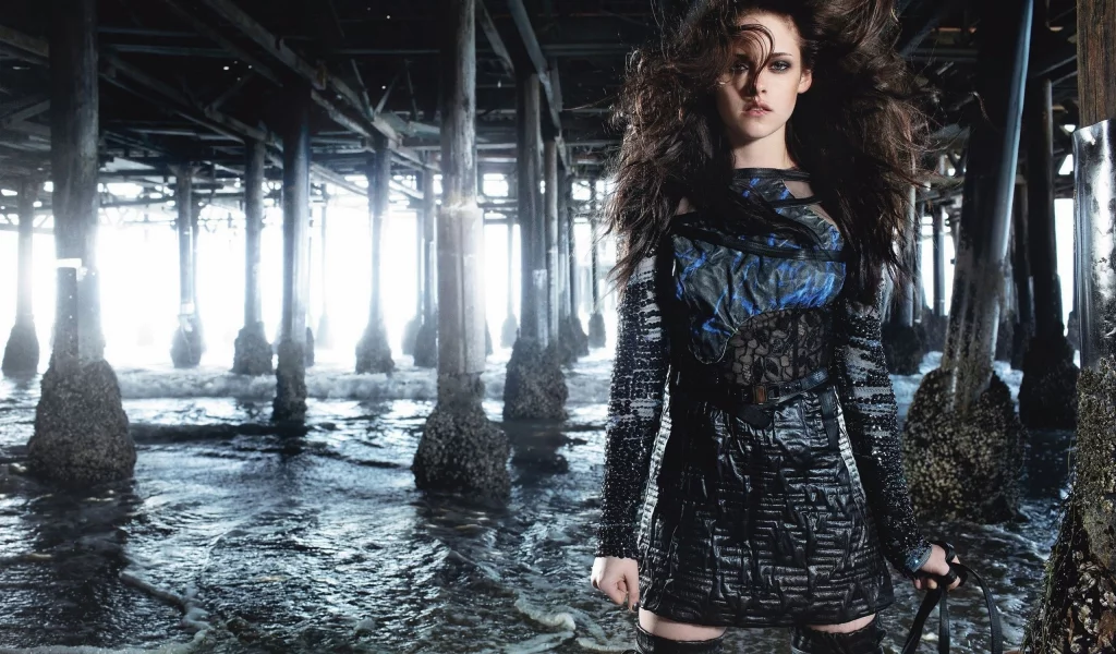платье, девушка, girl, kristen stewart, волны, брюнетка, модель