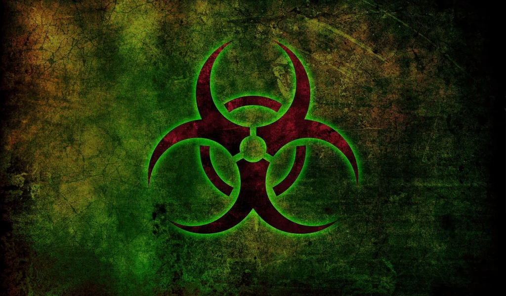 bio-hazard, знак, свечение