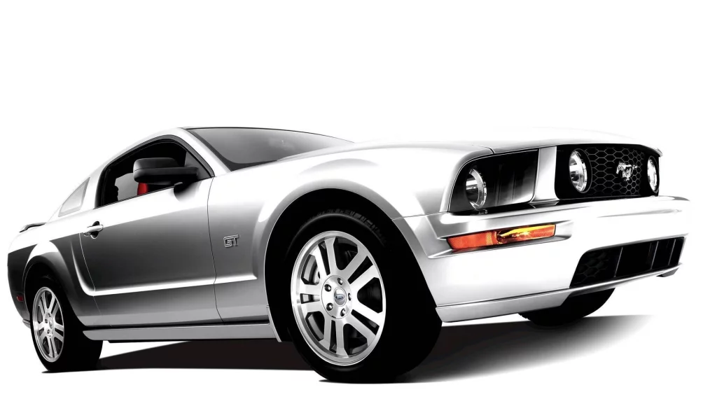 машина, белый фон, mustang gt